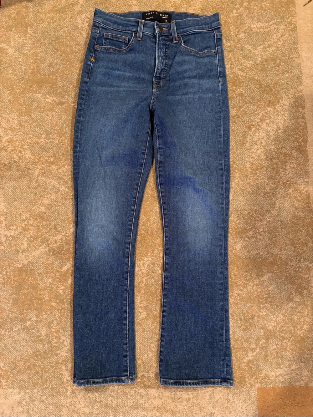 Veronica Beard Carly Kick Flare Jeans Women’s 28 High Rise Blue Stretch Denim